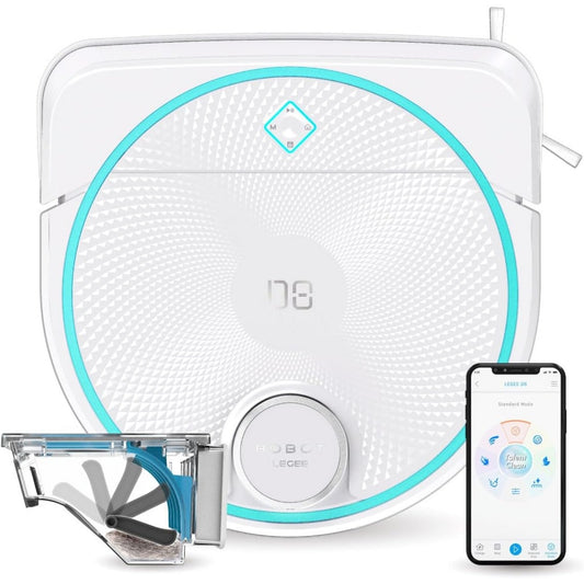 Robot aspirant autonome integrant la collecte de la poussiere et un robot accompagne de sa base