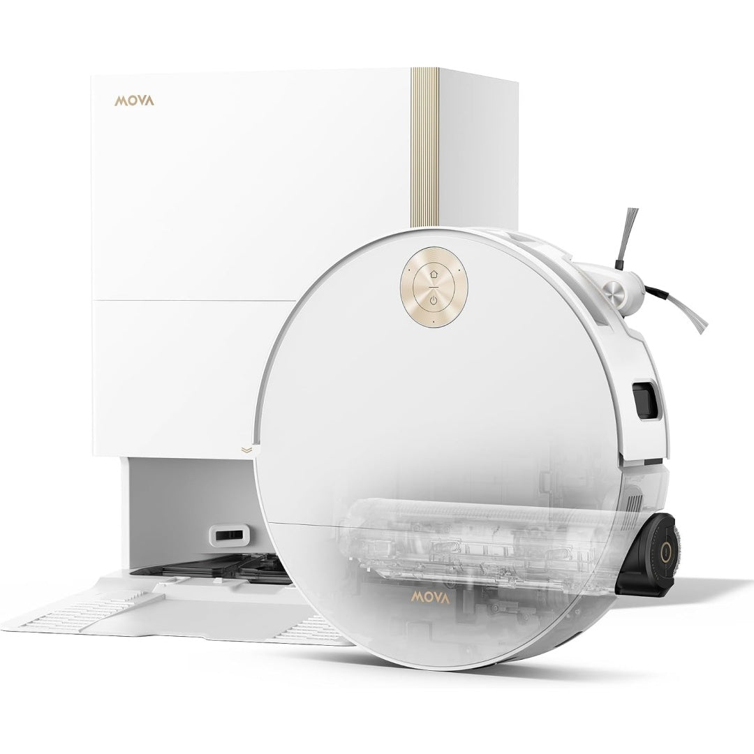 Robot de nettoyage avec base multifonction avec le nettoyage des tissus et la collecte de la poussiere