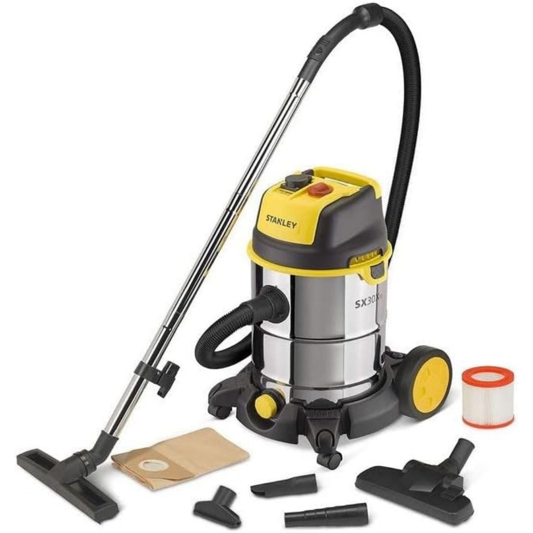 Cet aspirateur eau et poussiere combine un reglage par application et la collecte de l'eau et des poussieres